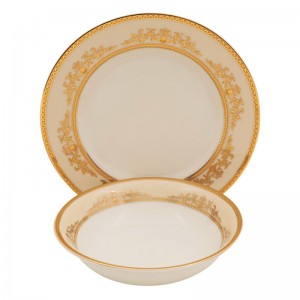 Shinepukur Ceramics USA, Inc. Caramel Ivory China 24 Piece Completer Set SHPK1038